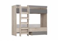 Кровать 2х-ярусн Серый графит/Дуб Крафт Серый