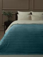 Плед Texrepublic фланель однотон страйп Бирюза 150*200 