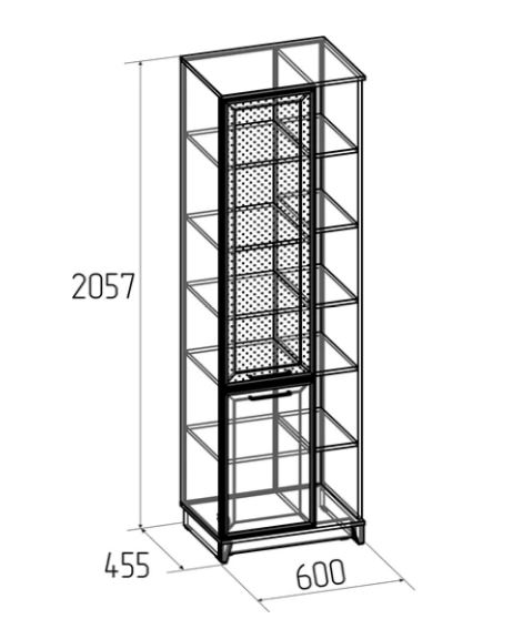Aurelio 1 (гостиная) Шкаф МЦН (02) (Антрацит/Блэквуд Сатиновый)