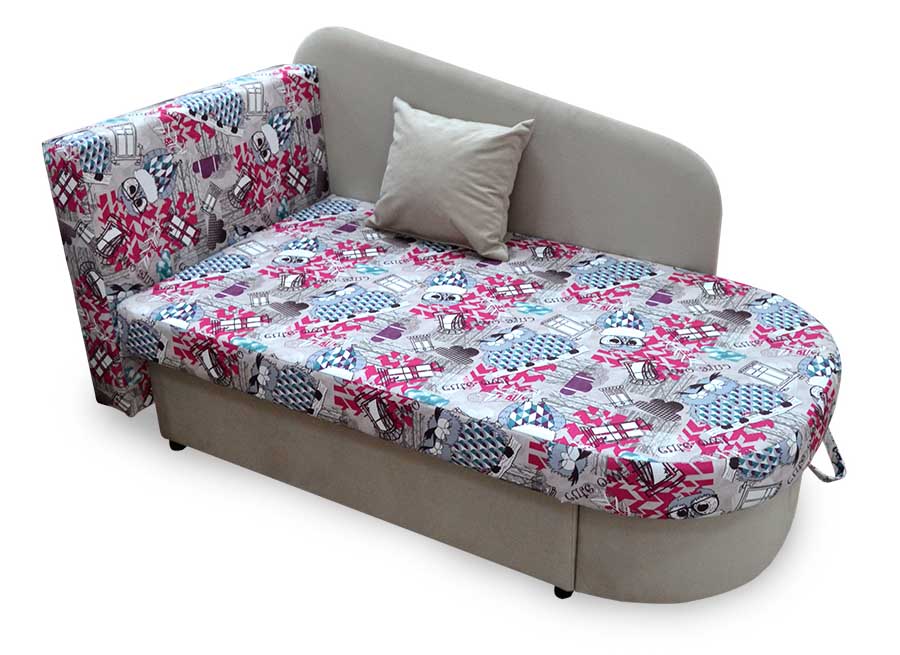 Диван-кровать "Лидер 1" OWL pink /Cabrio 3  ПРАВАЯ