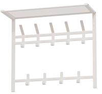 Вешалка Торонто 22 с полкой 2-х ярусная металл Белый *670