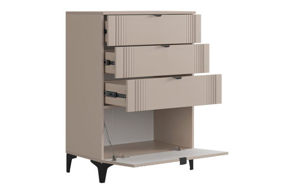 Комод Рич кашемир/фрапучино матовый/черный