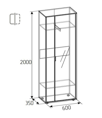 Флекс 71 Шкаф для одежды и белья (Дуб шавиниган)