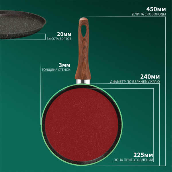 Сковорода блинная Magistro Granit, d=24 см, индукция