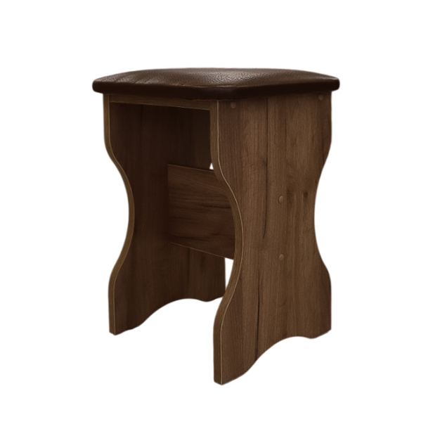 Табурет БН-200 Дуб крафт/сиденье к/зам 305-02 (коричневая) 