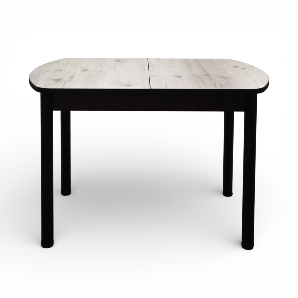 Стол Фаворит 1100(+400)*700 Пластик Бискайск.сосна,бабочка(B5)/ЛДСП бодега темн+опоры(черн)