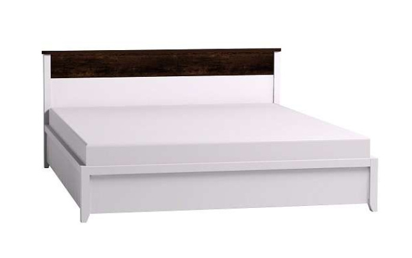 Кровать Норвуд 180*200 Белый-Орех шоколадный +основание Металл