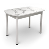Стол Фаворит 1100*700 Пластик Мрамор белый,(B5)/ЛДСП Белый+опоры(Белый)
