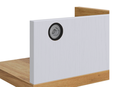 Полка навесная  Хюгге белое дерево/дуб крафт золотой