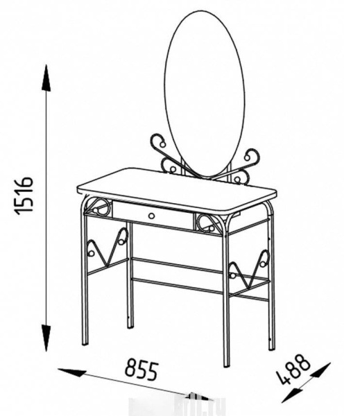 Стол туалетный Версаль ММД 303 Белый/Белый