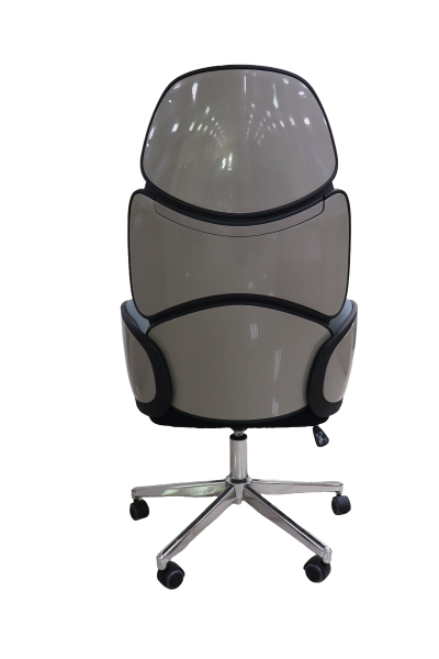 Кресло офисное CX1118H/Серый+черный/пластик бежевый