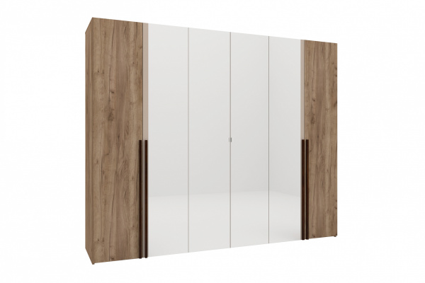 Кара 7 Шкаф для одежды и белья 6 дв. Дуб Табачный Craft/Велюр