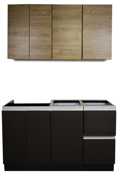 Кухонный гарнитур Соул 1,4м орех/шоколад (без столешницы без мойки)