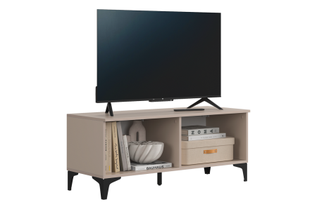 Тумба Рич кашемир/фрапучино матовый/черный