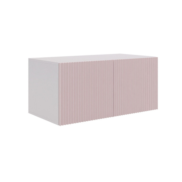 Зефир Антресоль 2дв/118.01/Белое дерево/пудра розовая