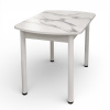 Стол Фаворит 1100*700 Пластик Мрамор белый,(B5)/ЛДСП Белый+опоры(Белый)