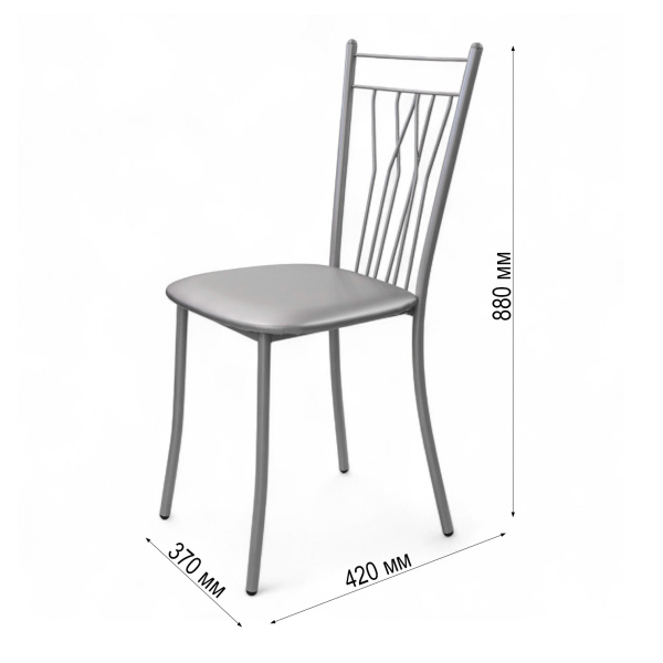 Стул ОНЕГА Лайт, металлик, винил №23 серебро