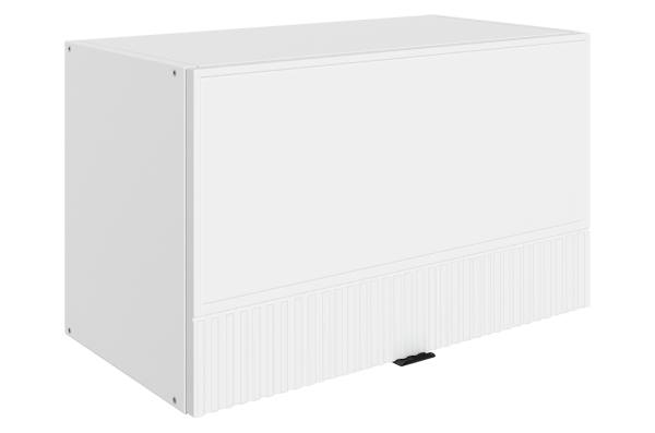 БАРИСТА Шкаф навесной L600 H360 (1 дв. гл. гориз.) (белый/милк матовый)