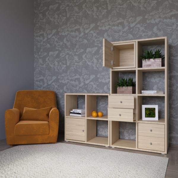 КОРИНН Стеллаж 2 Х 4 ячейки