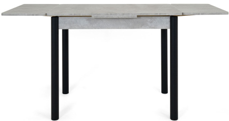 Стол Милан-2 EVO 120х80 (+30+30) Светлый цемент+нога №4 Черный
