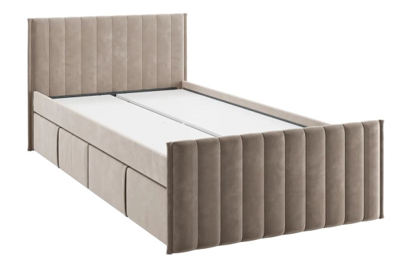 Кровать с ящиками Твикс 90х200 см (латте(велюр))